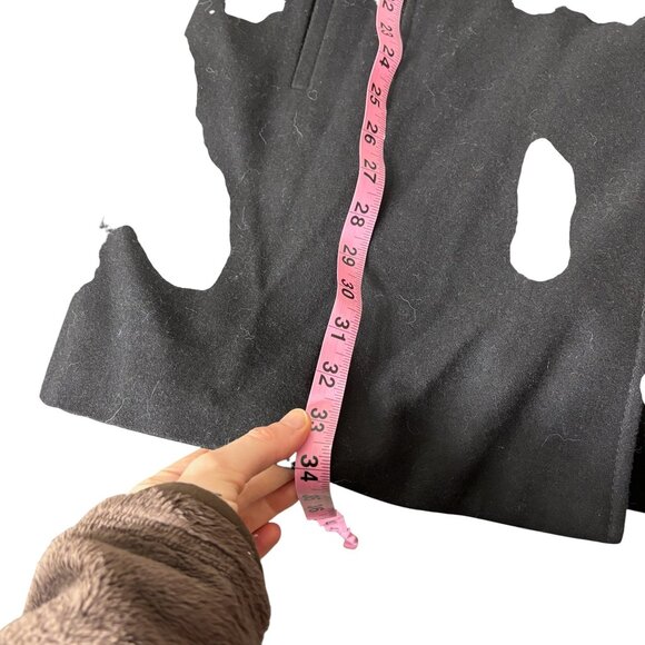 Betsey Johnson Corset Trench Coat Faux Fur Collar Wool Blend Black Size S NWT - Picture 8 of 10